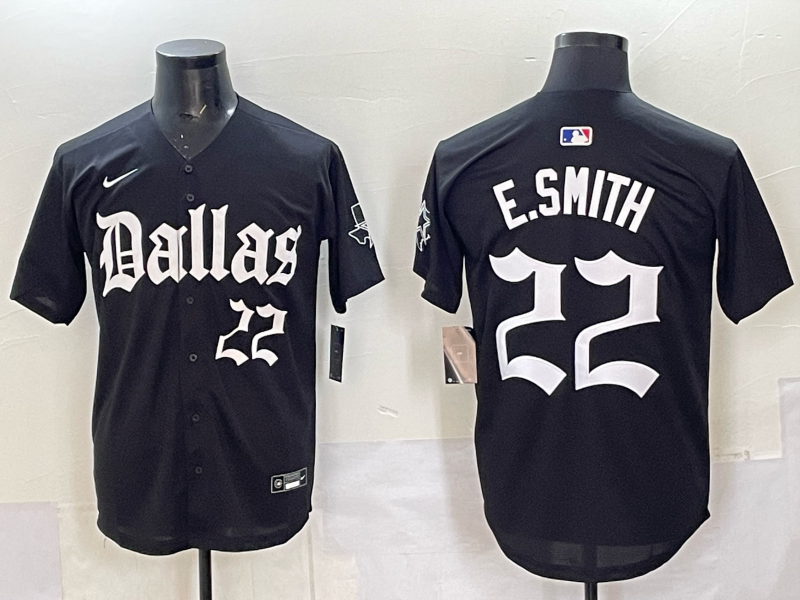 Men's Dallas Cowboys Emmitt Smith Black Team Game Player Jersey