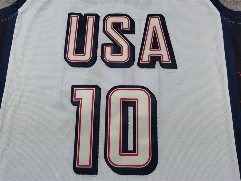 Men's 2024 USA Dream Team Jayson Tatum White Authentic Player Jersey