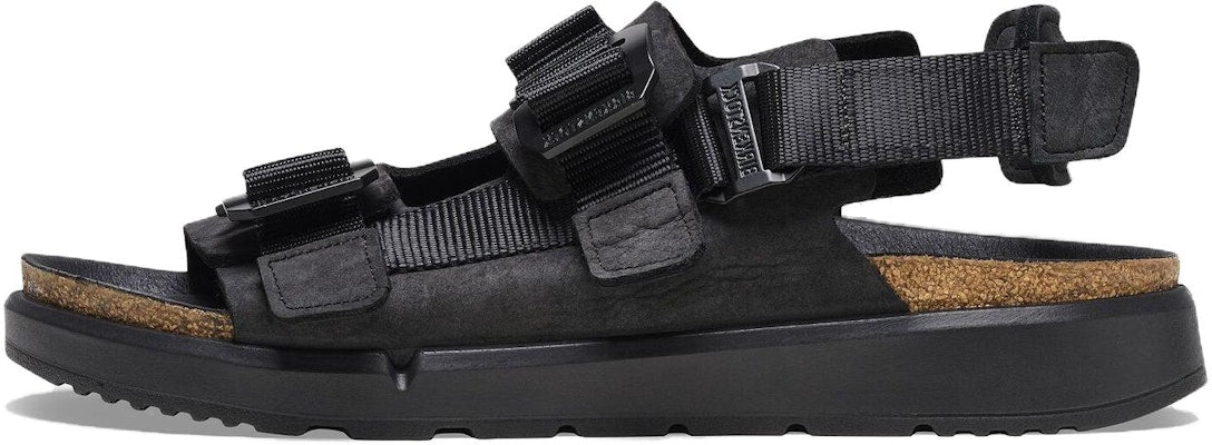 Birkenstock Shinjuku Natural Leather Textile 1024599 Black Sandals