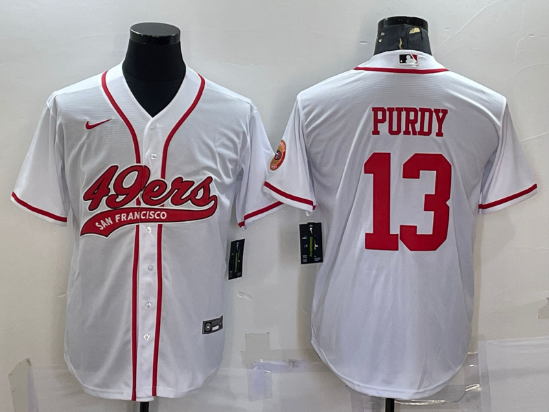Men's San Francisco 49ers Brock Purdy White Game Jersey Joint Edition