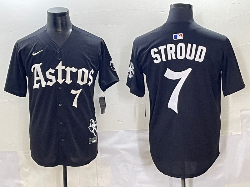 Men's Houston Astros C.J. Stroud Black Replica Player Jersey