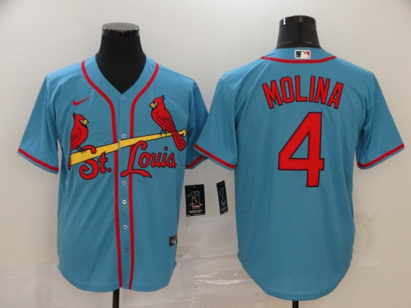 Men's St. Louis Cardinals Yadier Molina Majestic Horizon Blue Jersey
