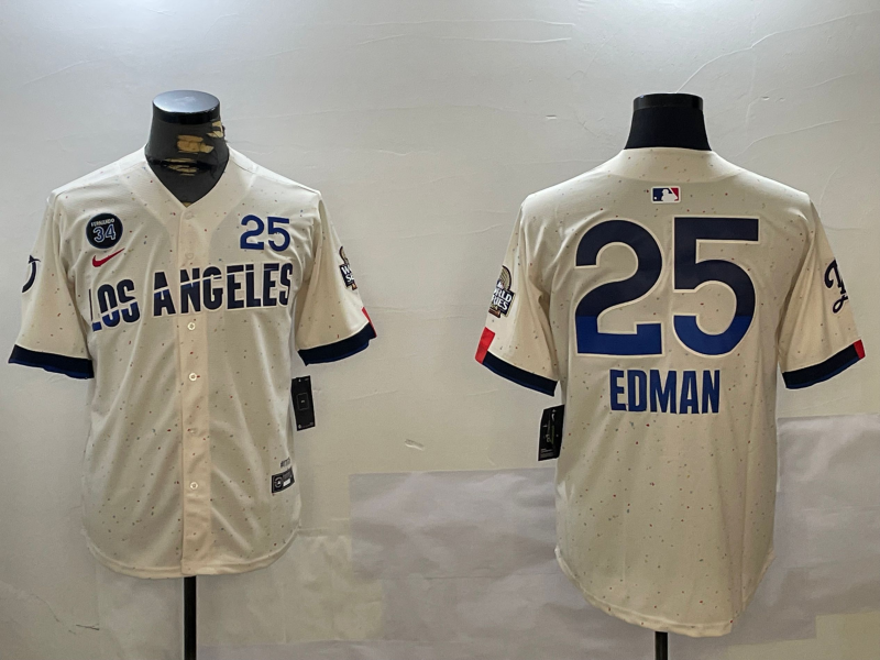Men's Los Angeles Dodgers Tommy Edman Cream 2024 City Connect Limited Player Jersey