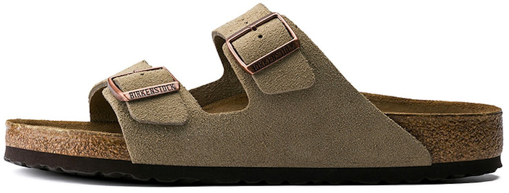 Birkenstock Arizona Soft Footbed Suede Leather 951301 Taupe Sandals