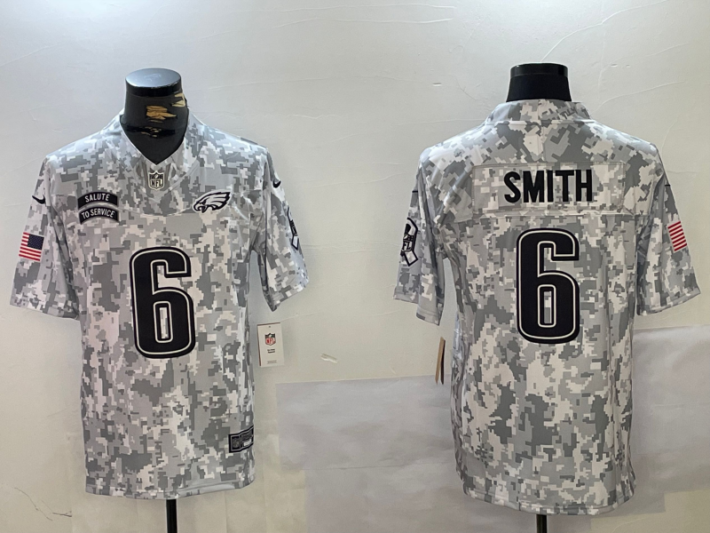 Men's Philadelphia Eagles DeVonta Smith Arctic Camo 2024 Salute to Service Limited Jersey