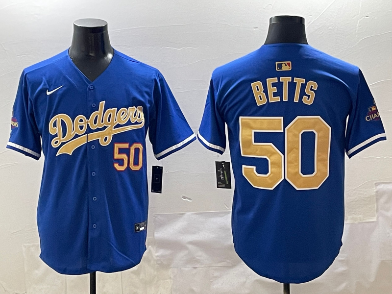 Men's Los Angeles Dodgers Mookie Betts Royal 2025 Gold Collection Limited Jersey