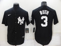 Men's New York Yankees Babe Ruth Black Replica Baseball Jersey