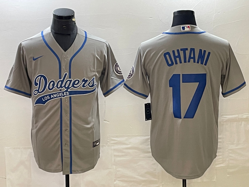 Men's Los Angeles Dodgers Shohei Ohtani Gray Game Jersey Joint Edition