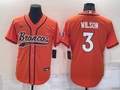 Men's Denver Broncos Russell Wilson Orange Game Jersey Joint Edition