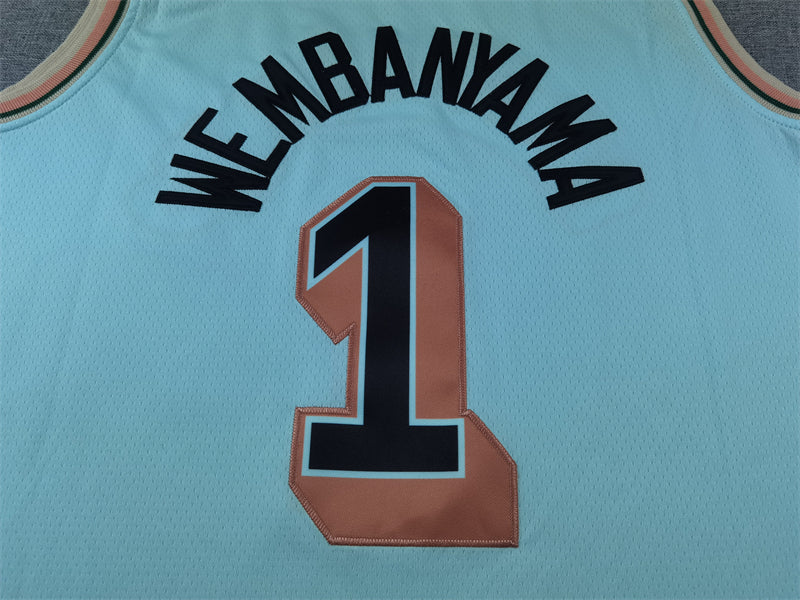 Men's San Antonio Spurs Victor Wembanyama Light Blue 2024/25 Swingman Player Jersey - City Edition
