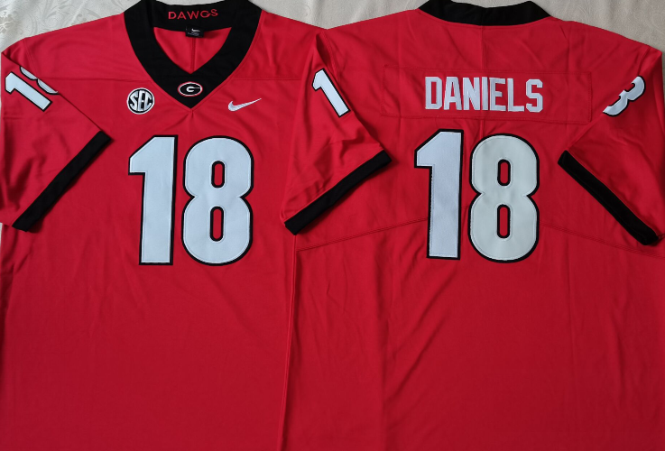 Men's Georgia Bulldogs JT Daniels Red Player Game Jersey