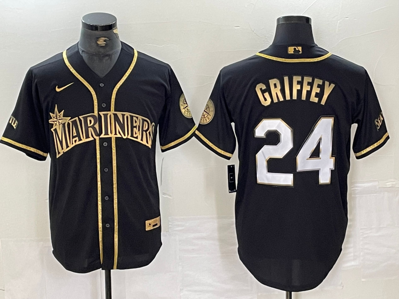 Men's Seattle Mariners Ken Griffey Jr. Black Authentic Player Jersey