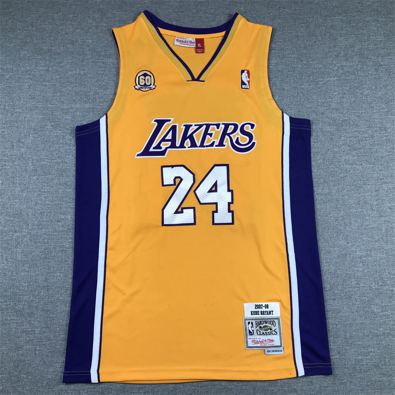 Men's Los Angeles Lakers Kobe Bryant Gold 2007-08 Hardwood Classics Swingman Jersey