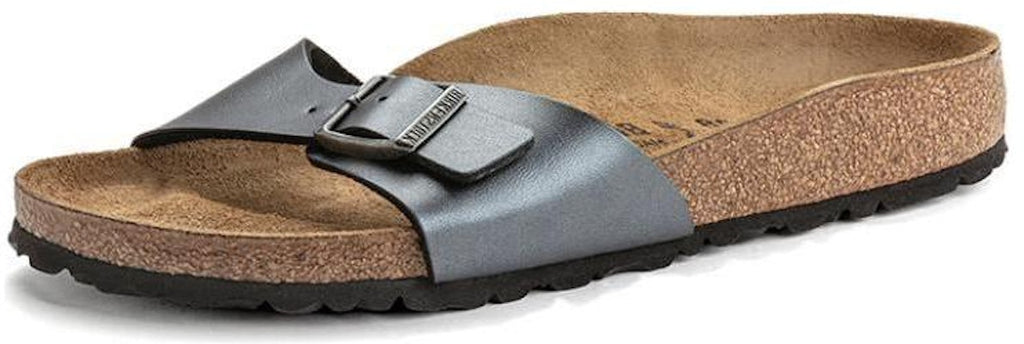 Birkenstock Madrid Birko-Flor 1021532 Narrow Fit Metallic Black Sandals