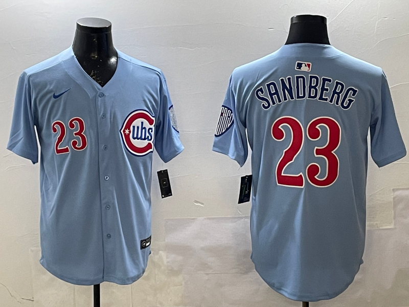 Men's Chicago Cubs Ryne Sandberg Baby Blue 2nd Alternate Limited Player Jersey