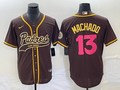 Men's San Diego Padres Manny Machado Brown Replica Player Jersey Joint Edition