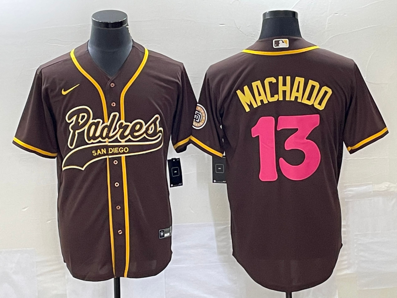 Men's San Diego Padres Manny Machado Brown Replica Player Jersey Joint Edition