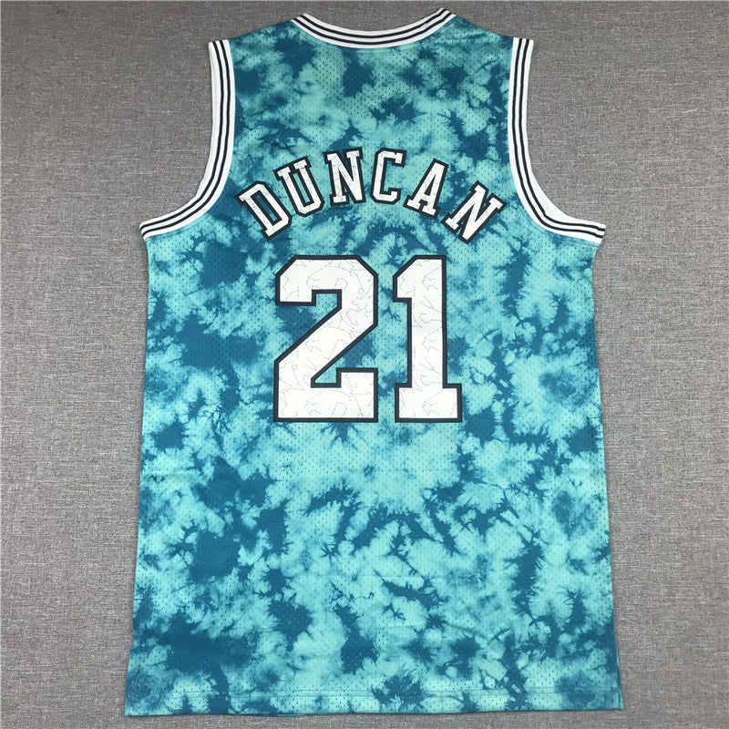 Men's San Antonio Spurs Tim Duncan Blue Galaxy Swingman Jersey