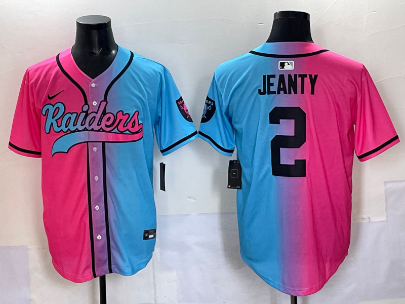 Men's Las Vegas Raiders Ashton Jeanty Pink/Blue Game Jersey