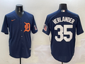 Men's Detroit Tigers Justin Verlander Navy Limited Player Jersey