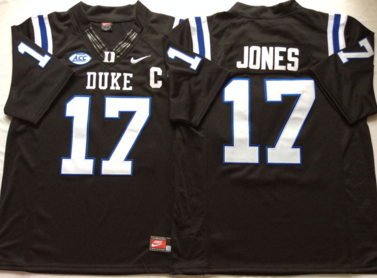 Men's Duke Blue Devils Daniel Jones Black Player Game Jersey