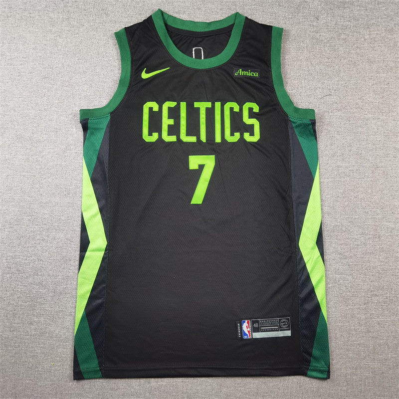 Men's Boston Celtics Jaylen Brown Black 2024/25 Swingman Player Jersey - City Edition