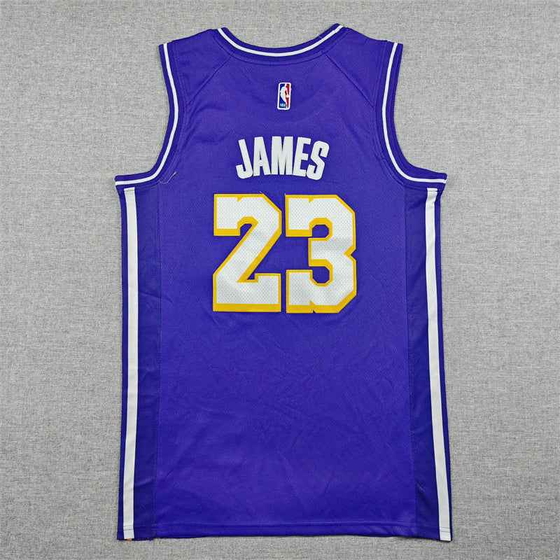 Men's Los Angeles Lakers LeBron James Purple Swingman Player Jersey - Statement Edition