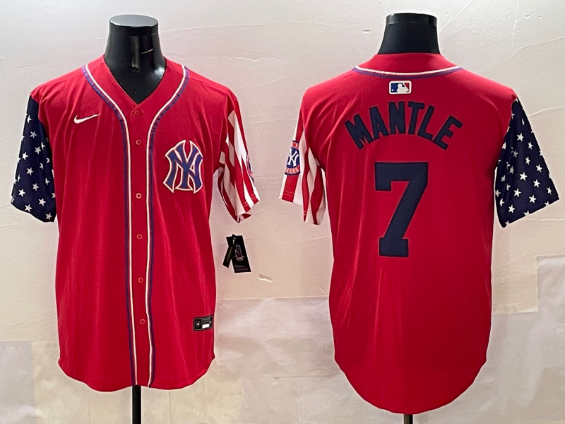 Men's New York Yankees Mickey Mantle Red Limited Player Jersey