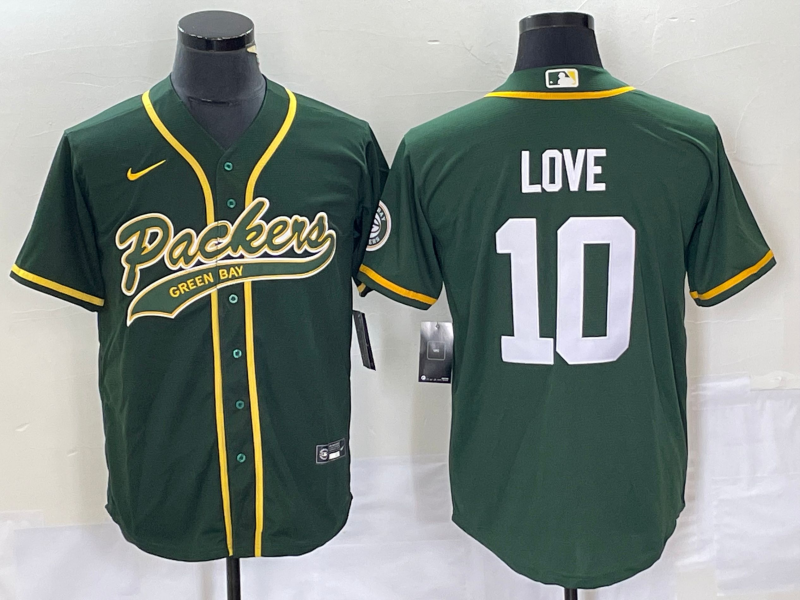 Men's Green Bay Packers Jordan Love Green Game Jersey Joint Edition