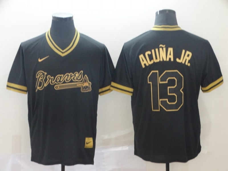 Men's Atlanta Braves Ronald Acuna Jr. Black Replica Jersey