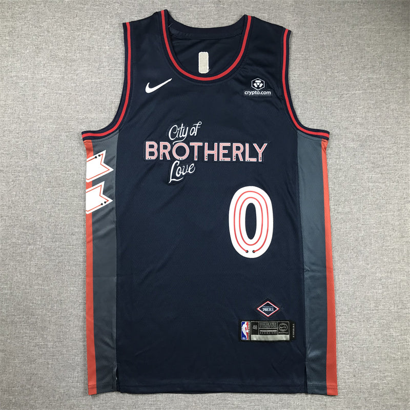 Men's Philadelphia 76ers Tyrese Maxey Navy 2023/24 Swingman Jersey - City Edition