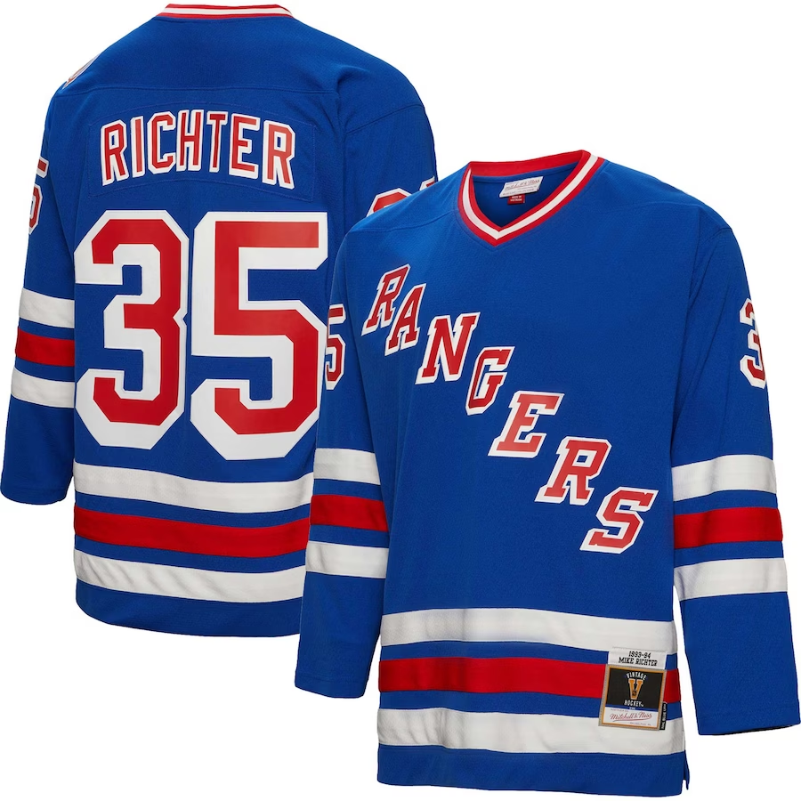 Men's New York Rangers Mike Richter Blue Player Jersey