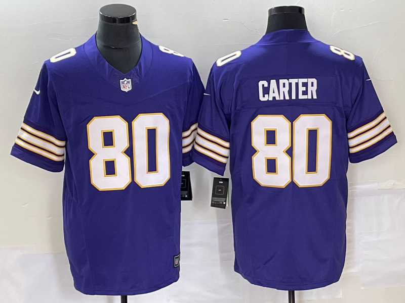 Men's Minnesota Vikings Cris Carter Purple Classic Player Jersey