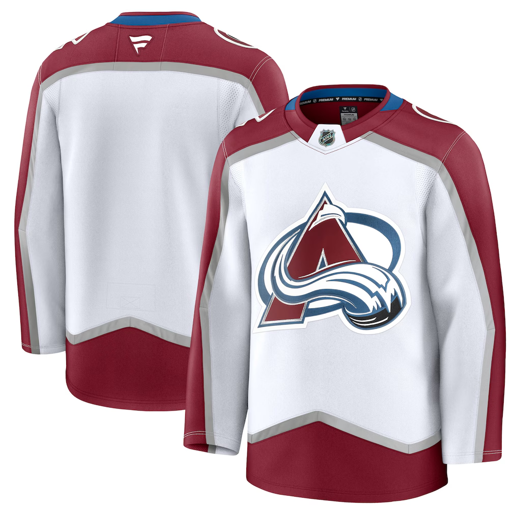 Men's Colorado Avalanche Fanatics White Away Premium Blank Jersey