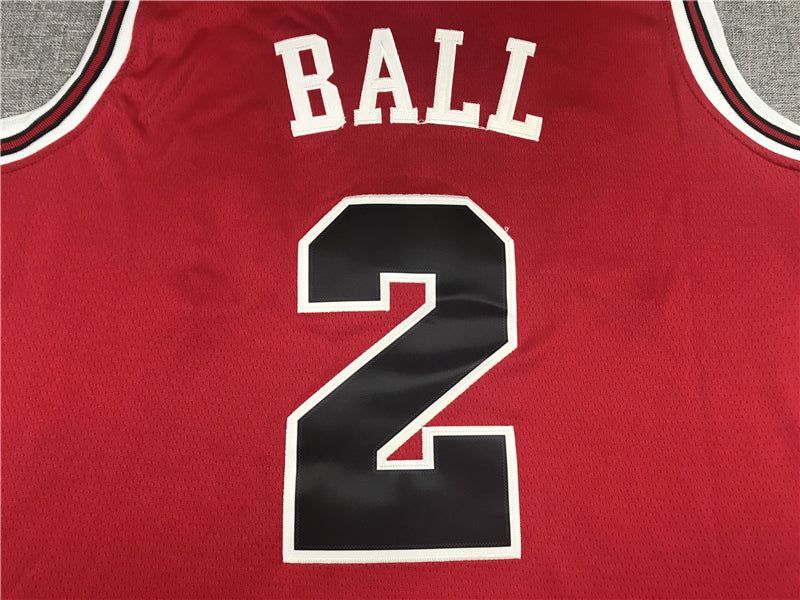 Men's Chicago Bulls Lonzo Ball Red Fast Break Replica Player Jersey