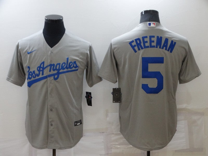 Men's Los Angeles Dodgers Freddie Freeman Gray Replica Baseball Jersey