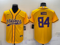 Men's Minnesota Vikings Randy Moss Yellow Game Jersey Joint Edition