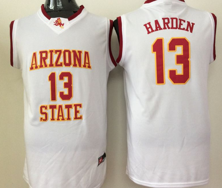 Men's Arizona State Sun Devils James Harden White Player Game Jersey
