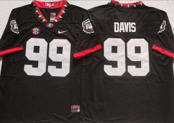 Men's Georgia Bulldogs Jordan Davis Black Player Jersey