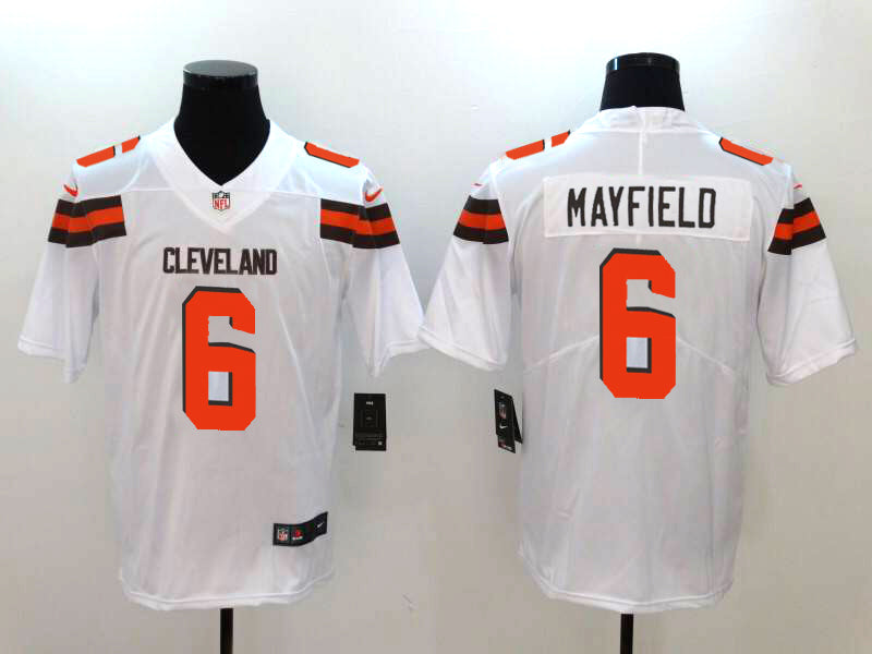 Men's Cleveland Browns Baker Mayfield White Game Player Jersey