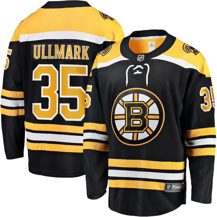 Men's Boston Bruins Linus Ullmark Black Replica Player Jersey