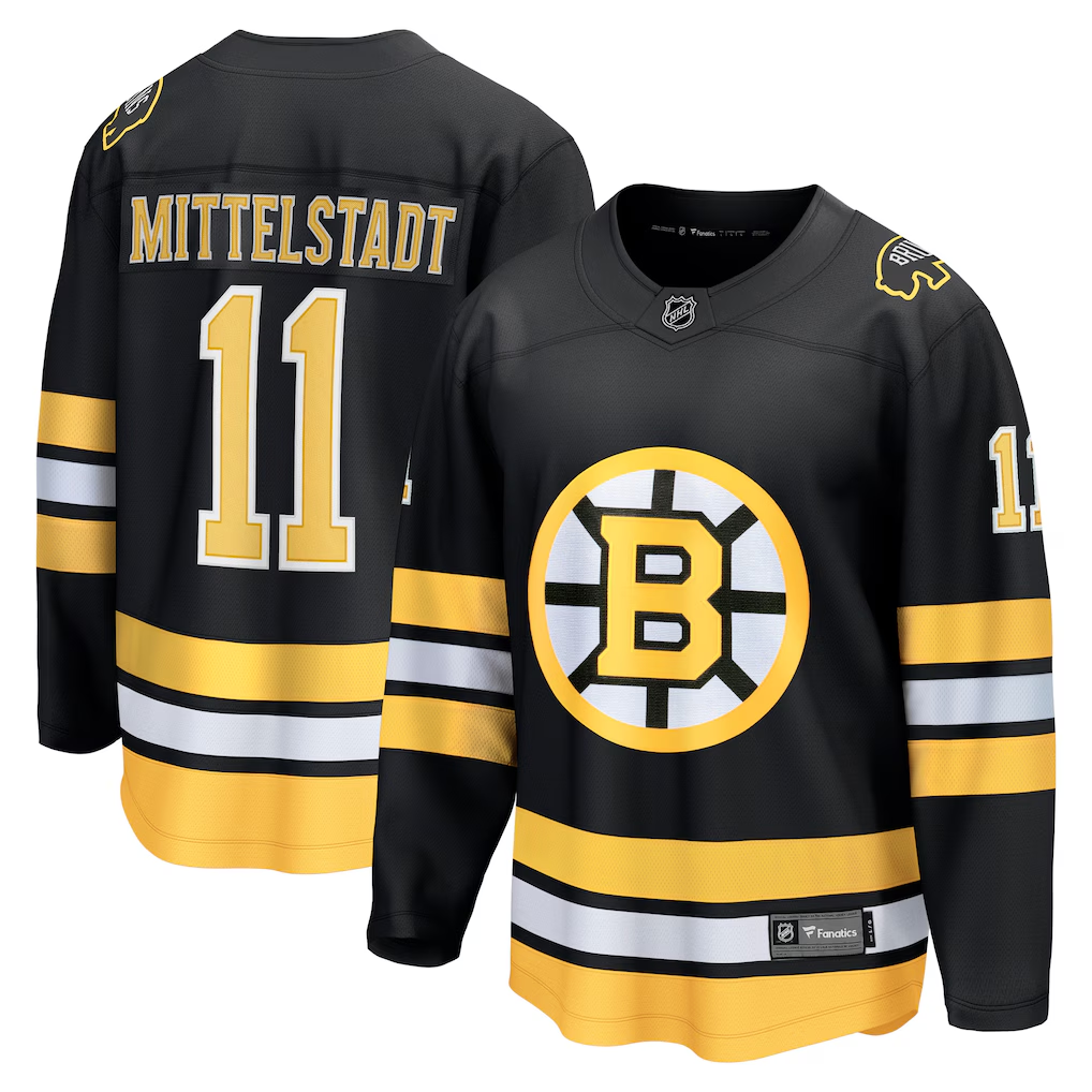 Men's Boston Bruins Casey Mittelstadt Fanatics Black Home Breakaway Jersey