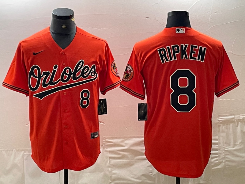 Men's Baltimore Orioles Cal Ripken Jr. Orange Replica Baseball Jersey