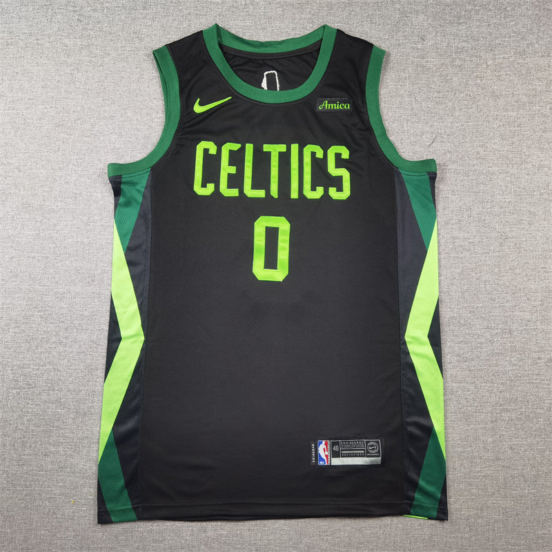Men's Boston Celtics Jayson Tatum Black 2024/25 Swingman Player Jersey - City Edition