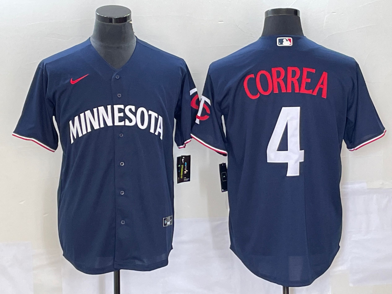 Men's Minnesota Twins Carlos Correa Navy Alternate Replica Player Jersey