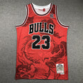 Men's Chicago Bulls Michael Jordan Red Year of Dragon Edition Swingman Jersey