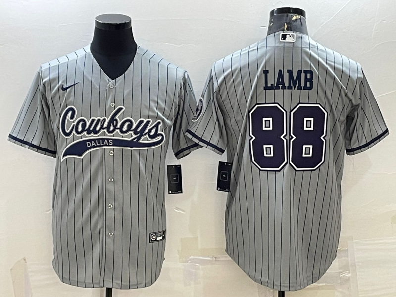 Men's Dallas Cowboys CeeDee Lamb Gray Game Player Jersey Joint Edition