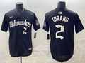 Men's Milwaukee Brewers Brice Turang Black Replica Team Jersey