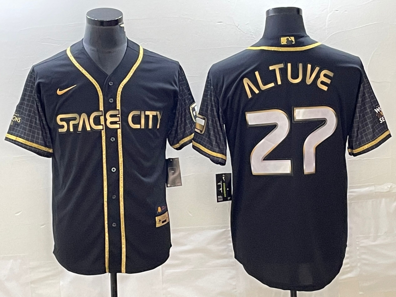 Men's Houston Astros Jose Altuve Black City Connect Replica Player Jersey