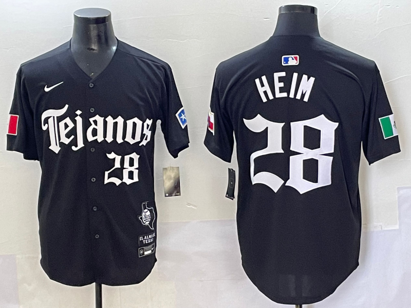 Men's Texas Rangers Jonah Heim Black Limited Player Jersey